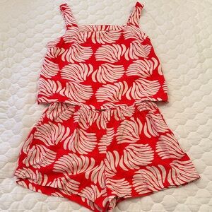 A New Day Red and White Patterned Linen Set